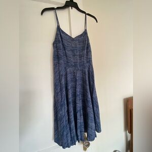 Elegant Blue Patterned Dress